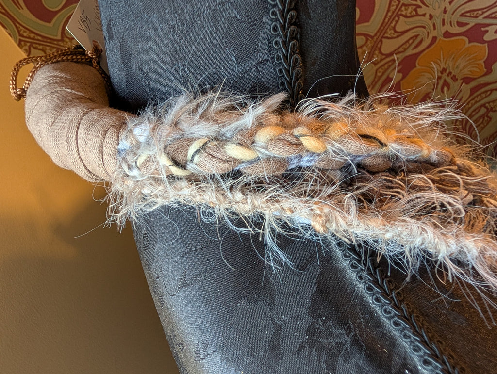 Viking Lagertha Statement Piece, fabric necklace handmade, upcycled & unique