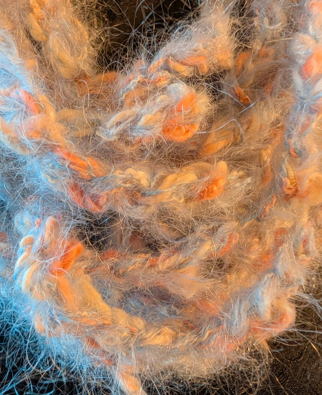 Blush Grey Vintage Mohair Infinity Scarf