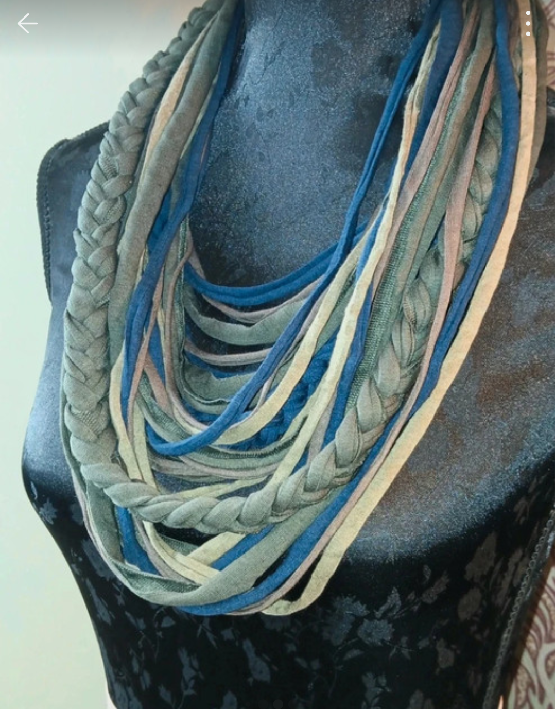 Free Spirit, Grunge/Indie cowl length, vegan infinity Scarf made from recycled T-shirt Yarn