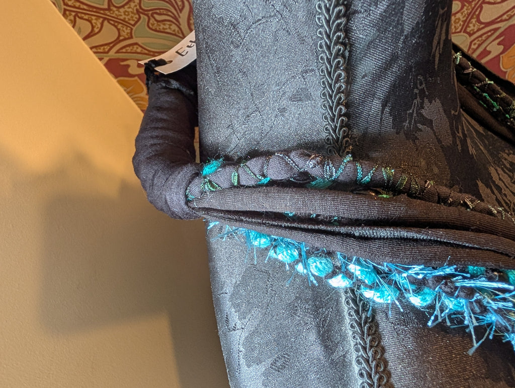 Ethereal, Long, draped fabric necklace, Gothic, Alternative Fashion Accessory, handmade, unique and Upcycled