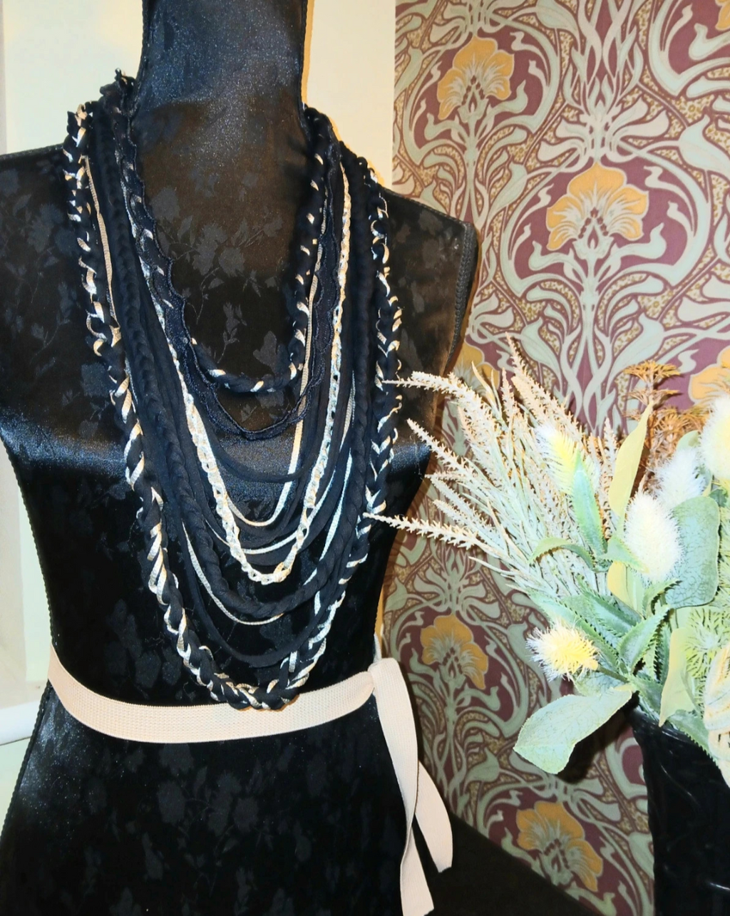 Lunar, Upcycled Fabric Necklace