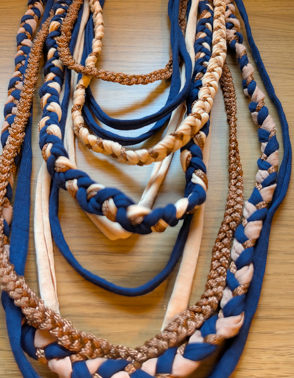 Tudor Lapis, Handmade Fabric Necklace