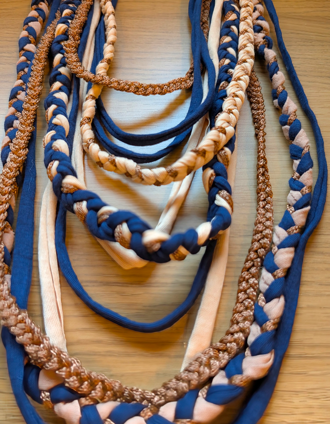 Tudor Lapis, Handmade Fabric Necklace