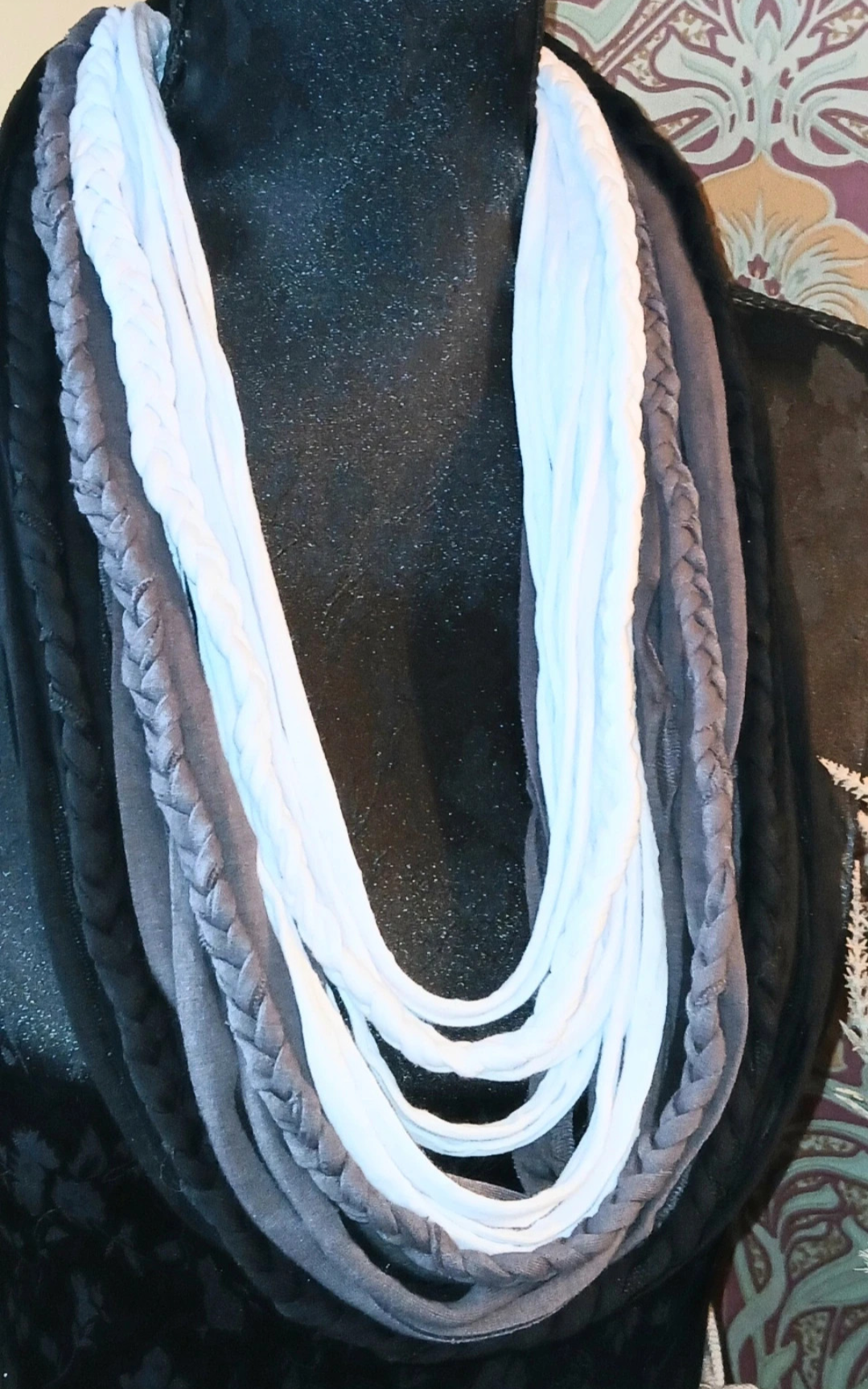 Ghostcore, Vegan Gothic Upcycled Infinity Scarf