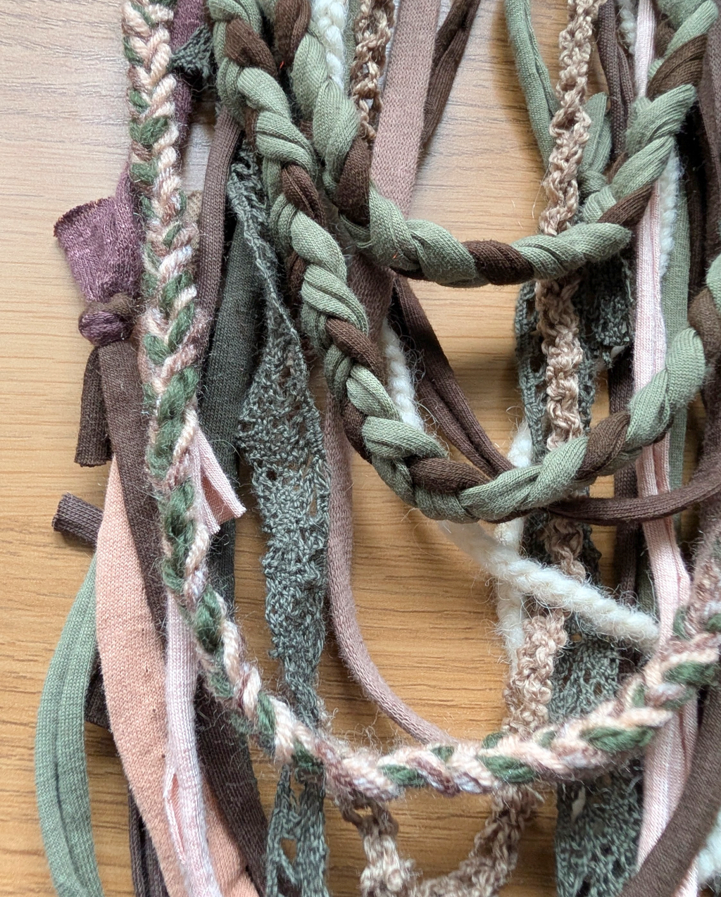 Hazel, Boho Grunge Style Fabric Necklace made from sustainably sourced materials