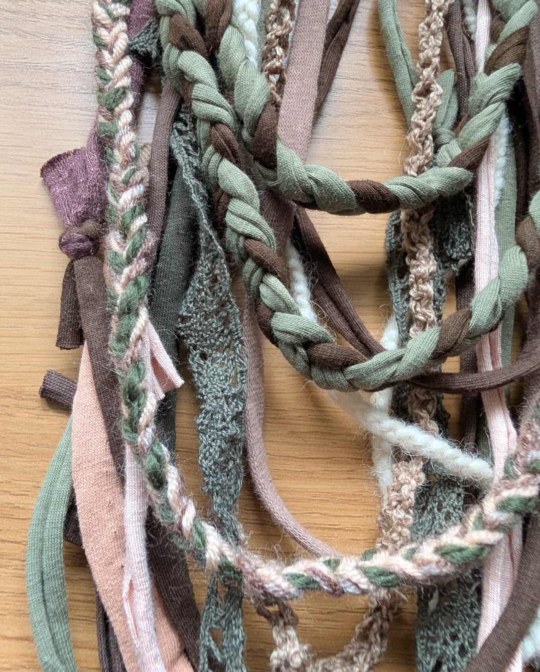 Hazel, Boho Grunge Style Fabric Necklace made from sustainably sourced materials