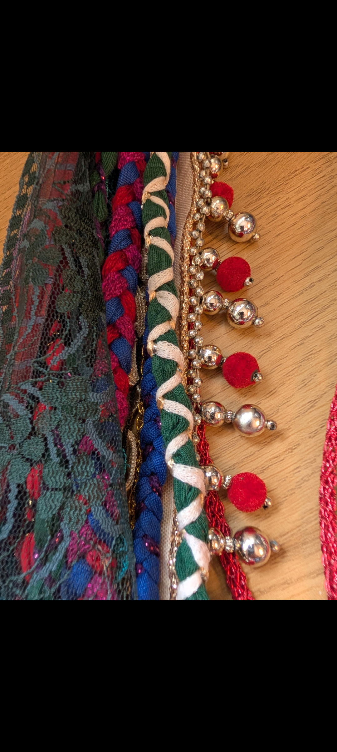 Gypsy Witch, Layered Fabric Necklace, Handmade, Upcycled & Unique