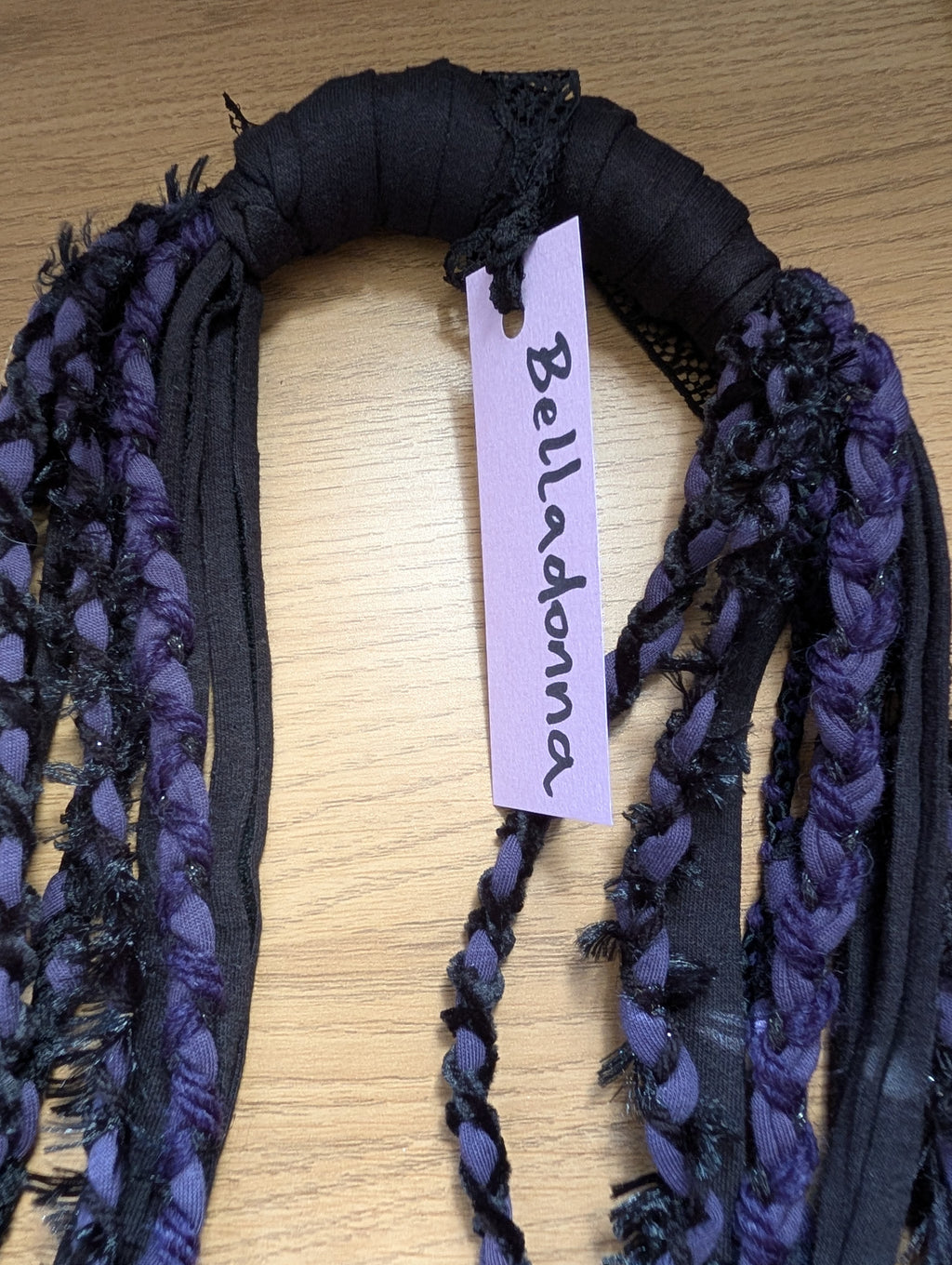 Belladonna, Beautiful Gothic Boho Style Fabric Necklace