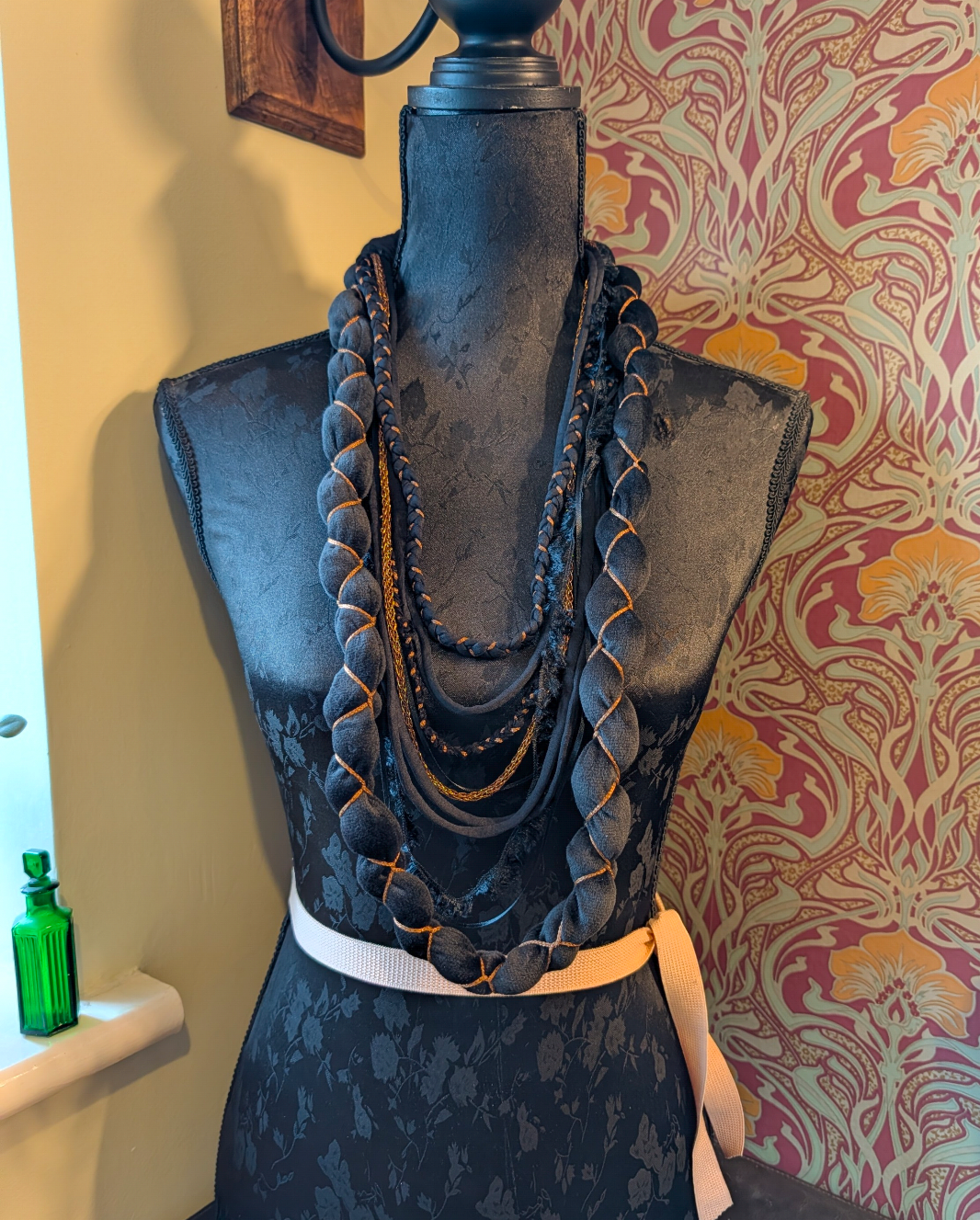 Elizabeth, Handmade Tudor Inspired Fabric Necklace