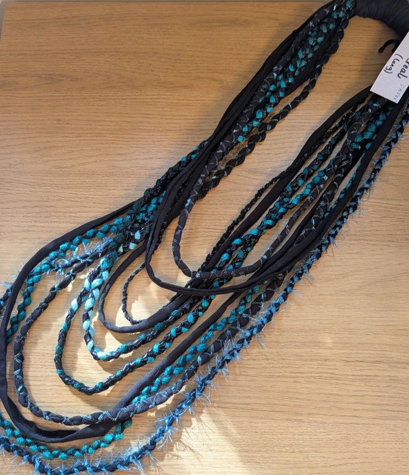 Ethereal, Long, draped fabric necklace, Gothic, Alternative Fashion Accessory, handmade, unique and Upcycled