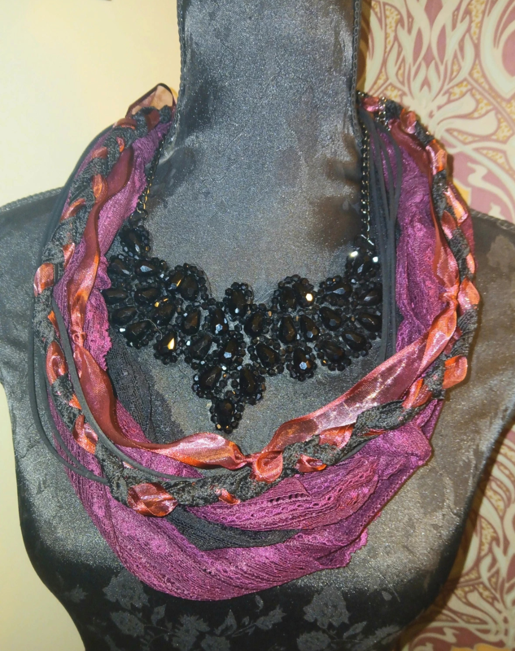 Christobel, Gothic Upcycled Necklace with Vintage Gothic necklace