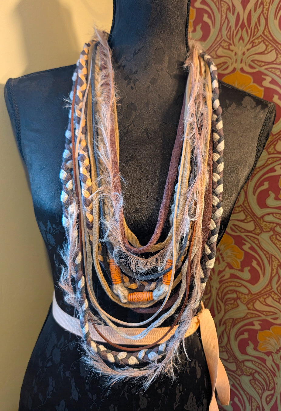 Norse Witch Unique Handmade Fabric Necklace