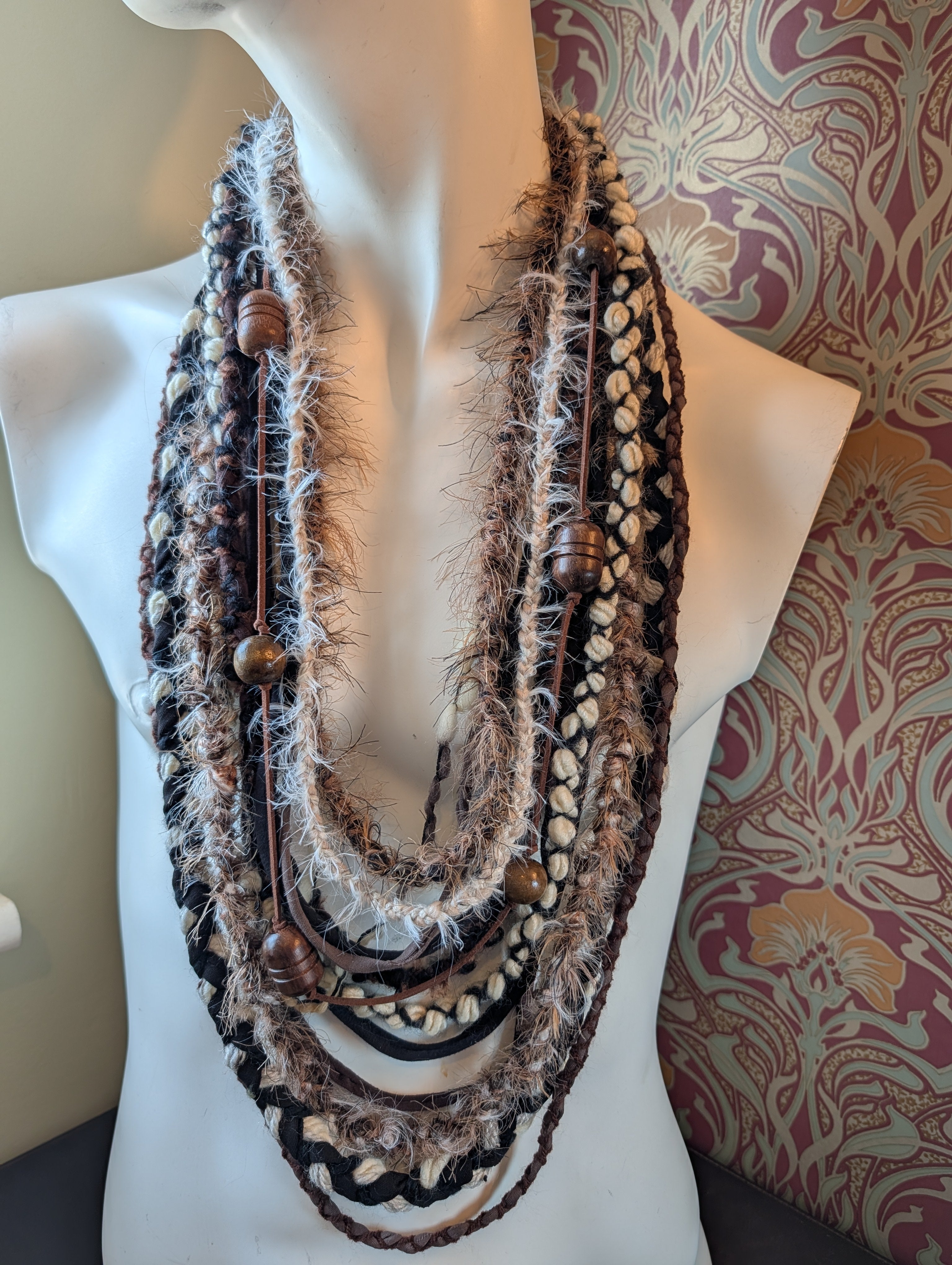Viking Ragnor, Men's layered fabric scarf for Viking costume