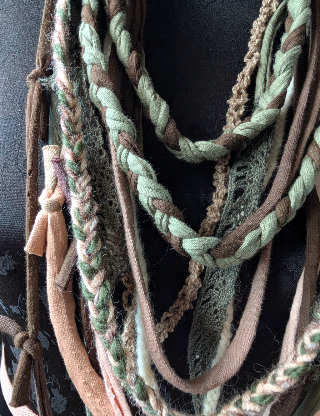 Hazel, Boho Grunge Style Fabric Necklace made from sustainably sourced materials