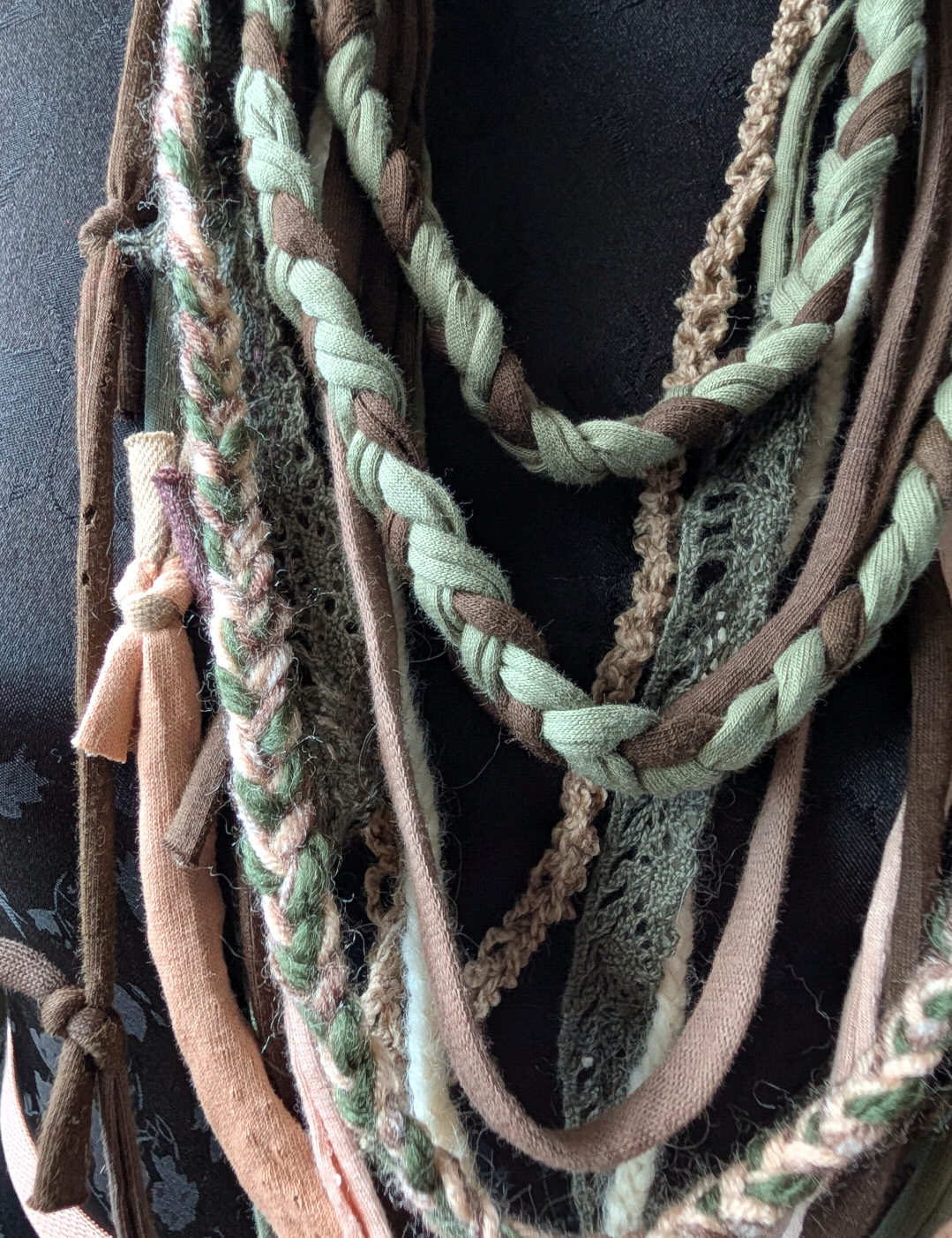 Hazel, Boho Grunge Style Fabric Necklace made from sustainably sourced materials