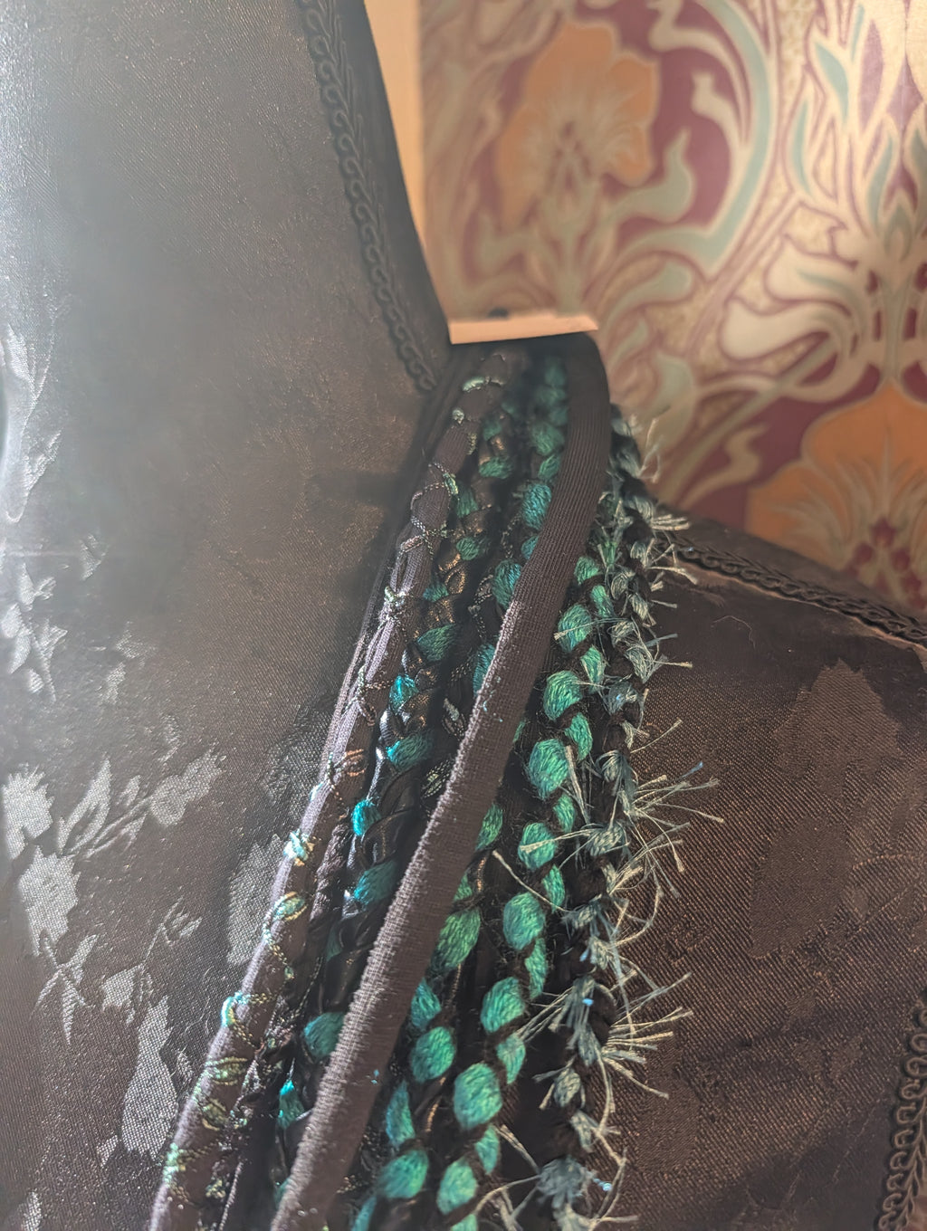 Ethereal, Long, draped fabric necklace, Gothic, Alternative Fashion Accessory, handmade, unique and Upcycled