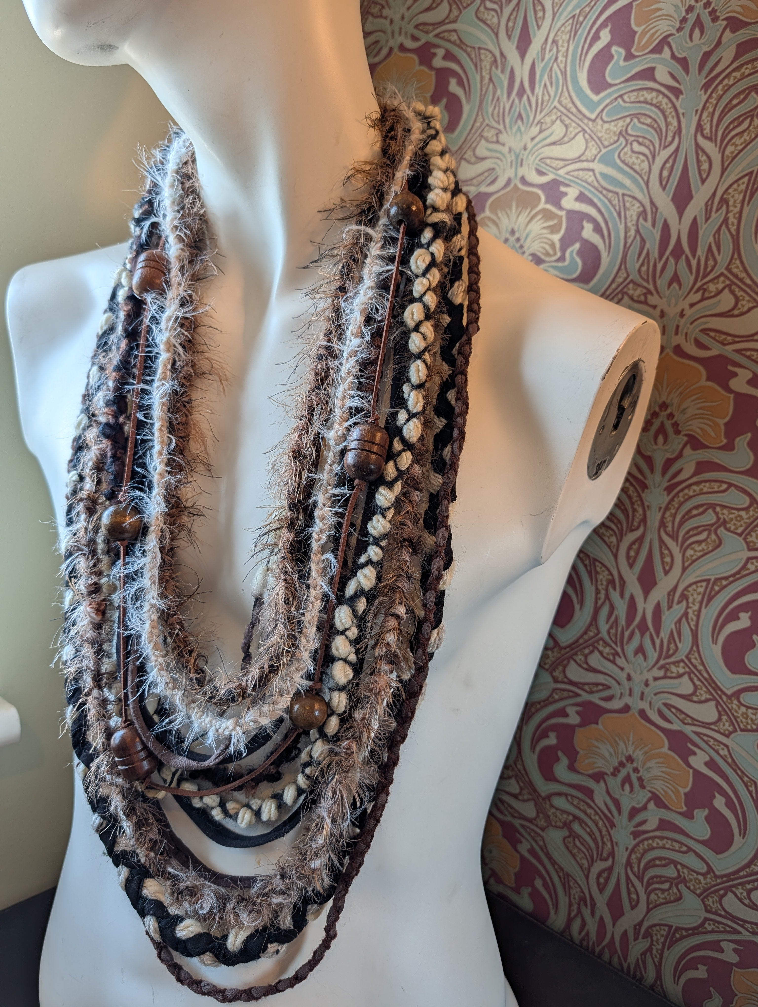 Viking Ragnor, Men's layered fabric scarf for Viking costume