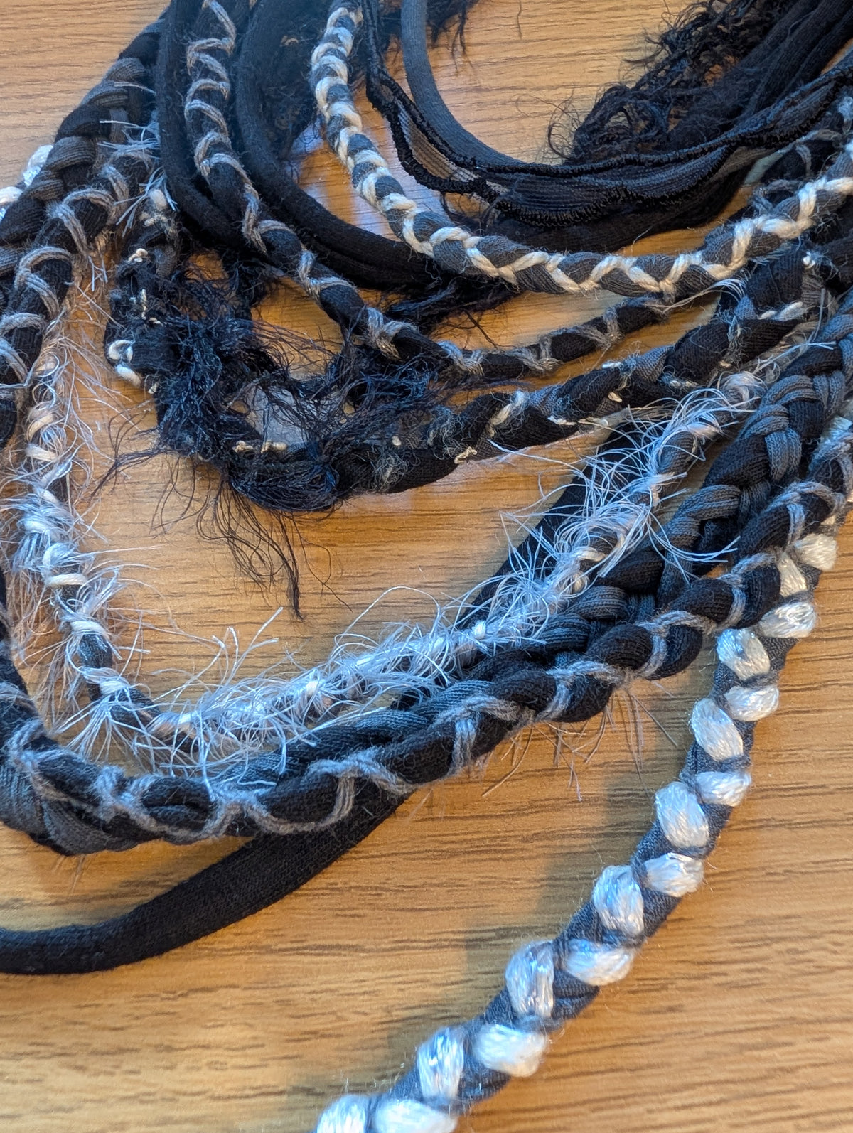 Moon child, A witchy, boho, gothic fabric necklace, whimsical, hand woven and Upcycled