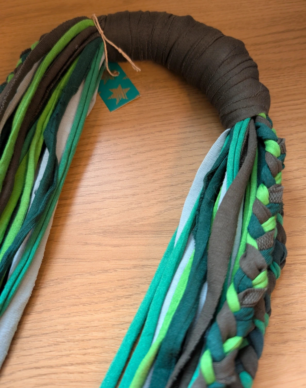 Apple, A bohemian style, handmade, infinity scarf suitable for Vegans