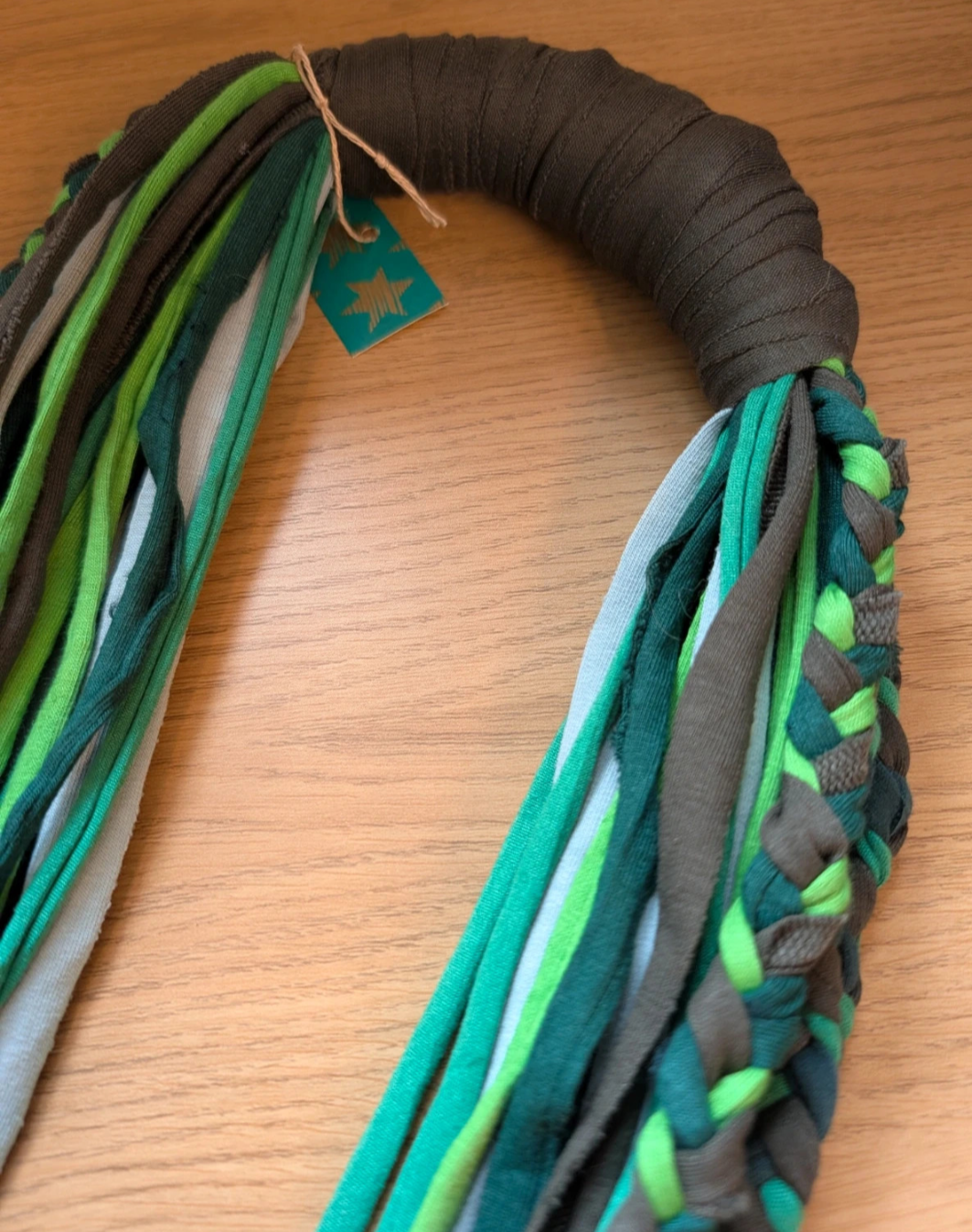 Apple, A bohemian style, handmade, infinity scarf suitable for Vegans