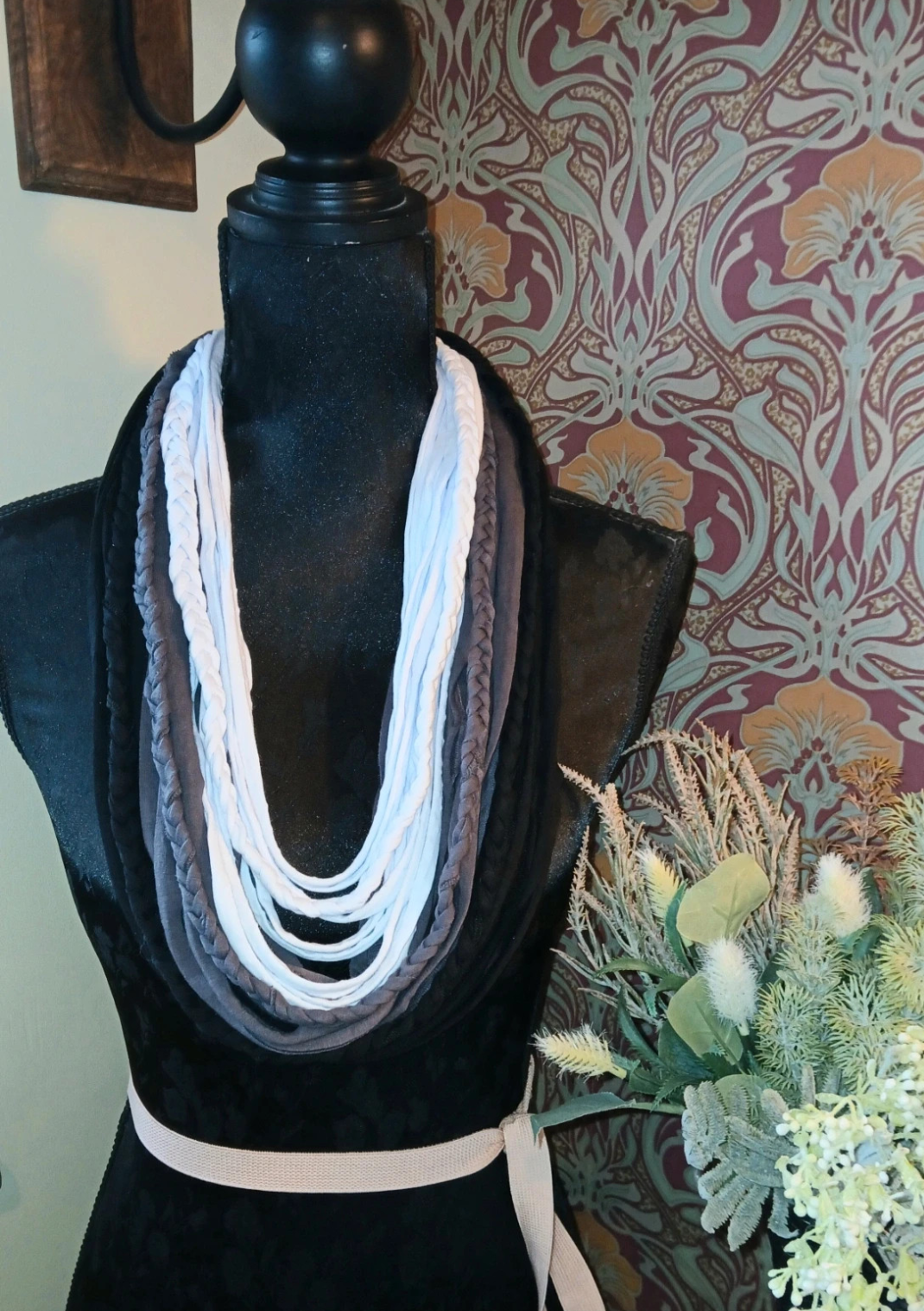 Ghostcore, Vegan Gothic Upcycled Infinity Scarf