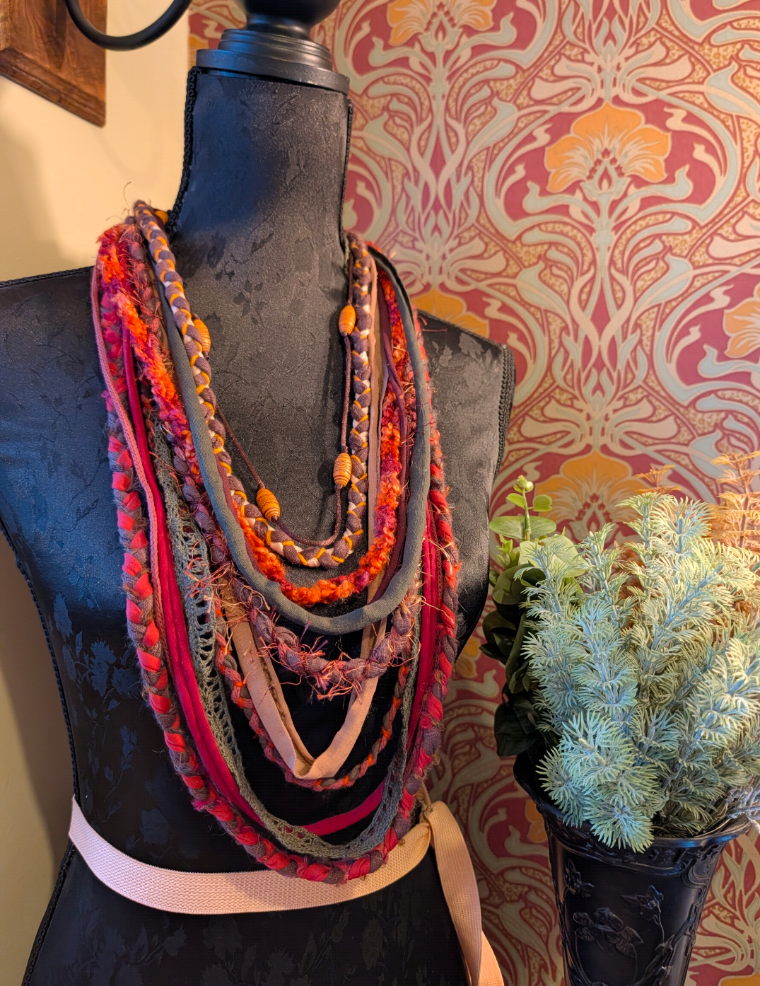 Forest Jewels, Indie/Boho Style Handcrafted Infinity Scarf