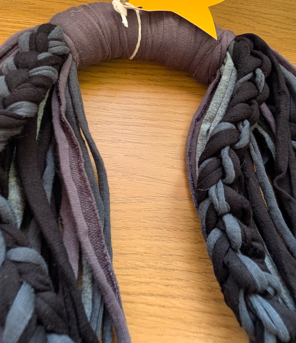 Ashen, Gothic/boho Handmade Cowl Length Infinity Scarf
