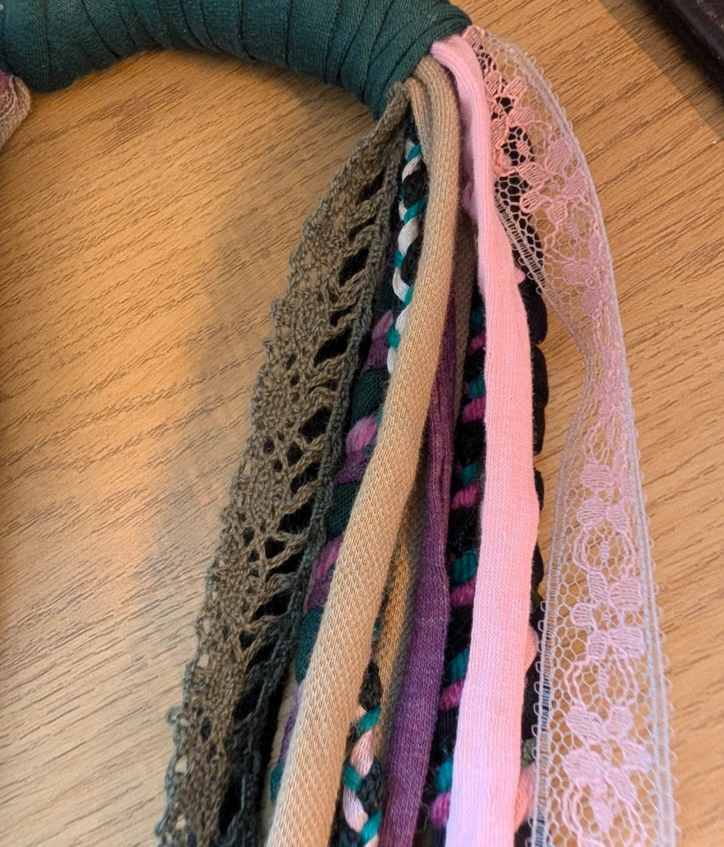 Rose Garden, Boho Style Fabric Necklace