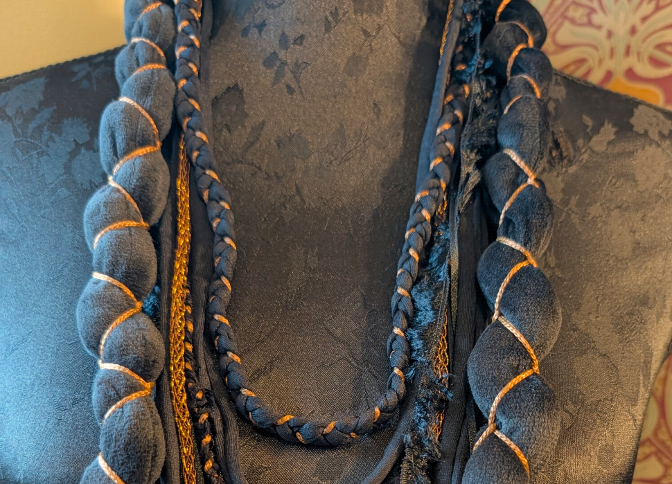 Elizabeth, Handmade Tudor Inspired Fabric Necklace