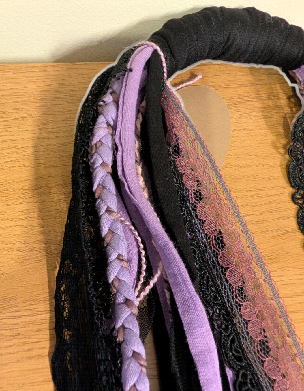 Whimsigoth Lilac, Vintage Style Handmade Fabric Necklace