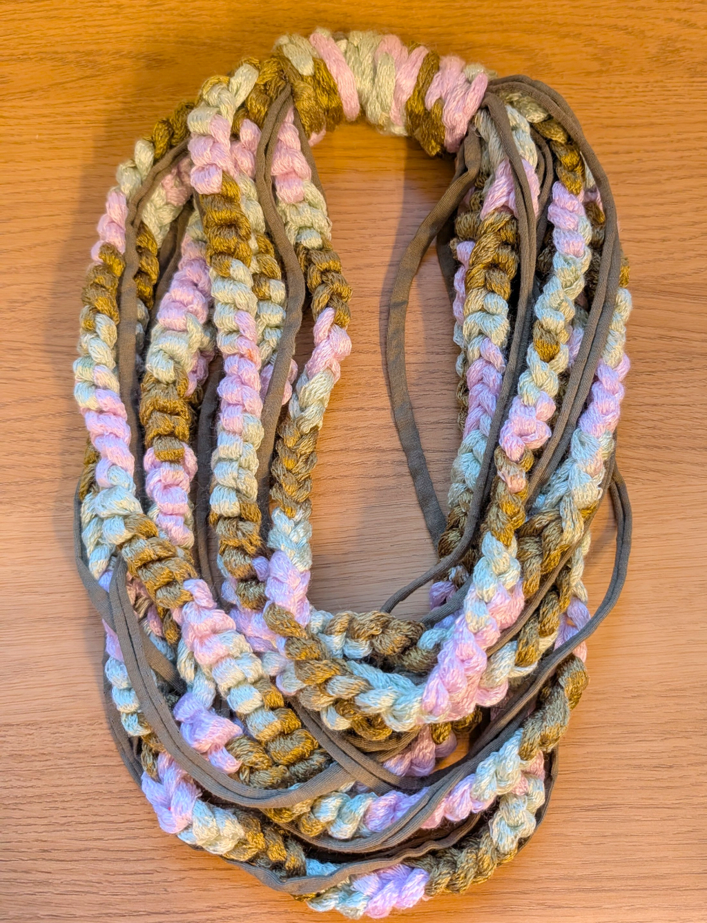 Fern & Blossom Chain Crocheted Infinity Scarf