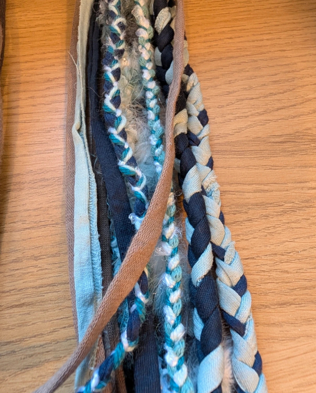 Sea Glass, Beautiful Boho Fabric Necklace, Handcrafted & Upcycled