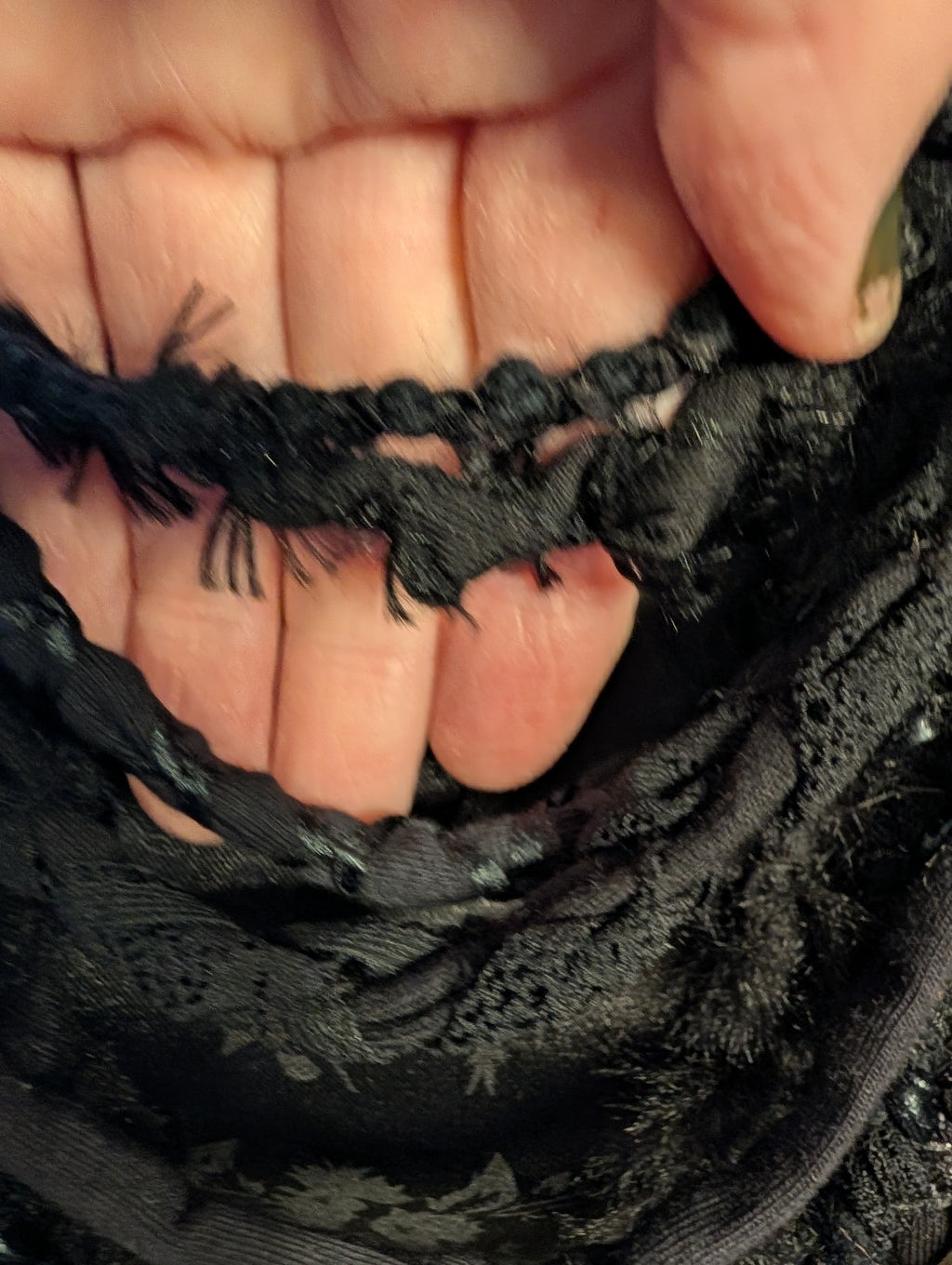 Gothic style Fabric Necklace,Nocturne, Handmade & Unique, Beautiful lace and weave is layered, made using sustainable materials