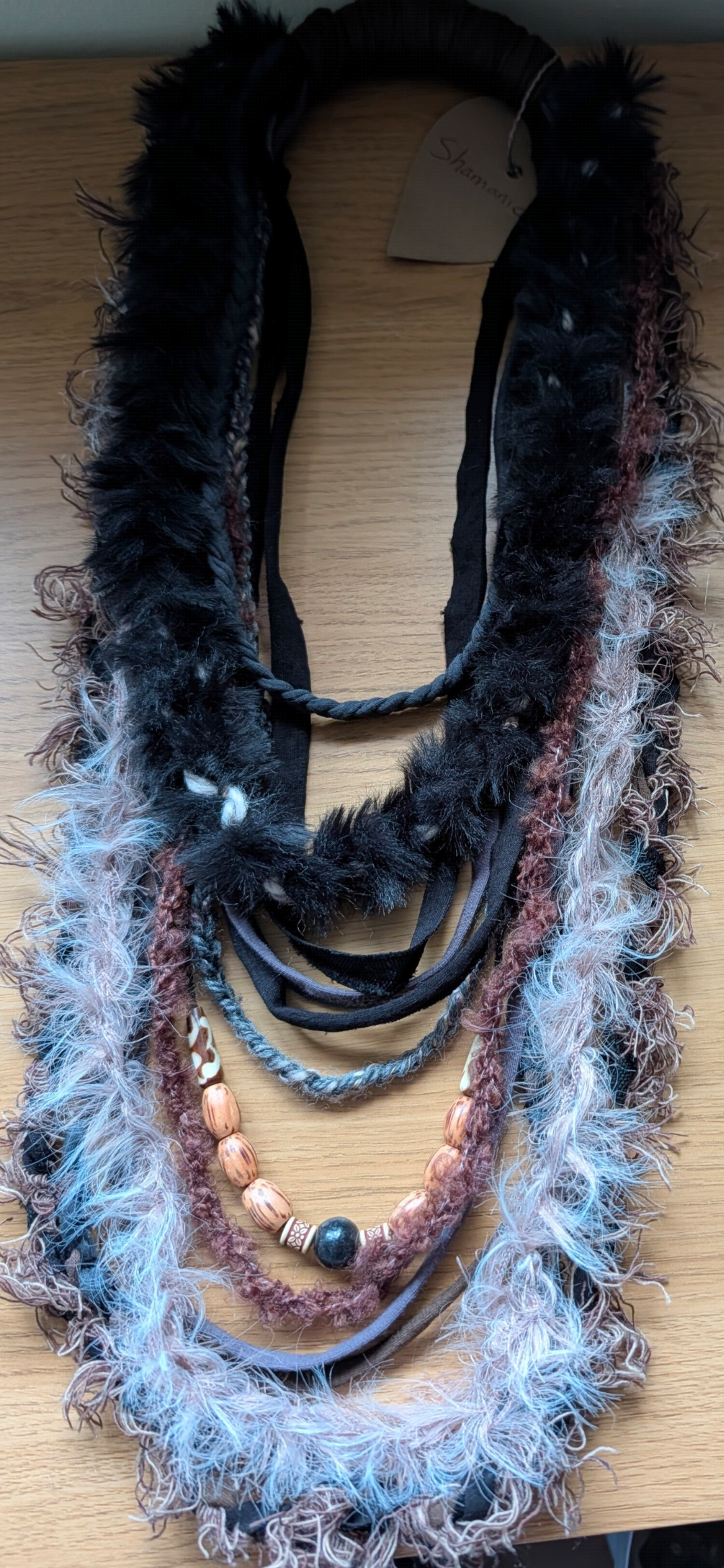Shamanic, Handmade Statement Fabric Necklace/Infinity Scarf