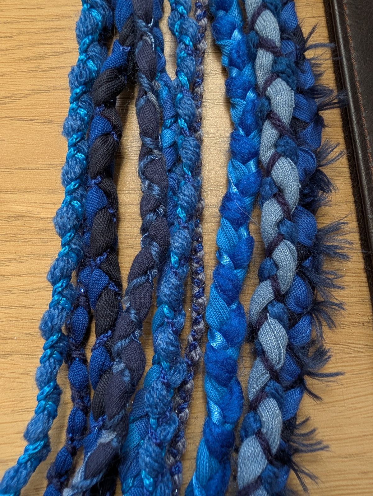 Mystic Azure, Boho Style Layered Fabric Necklace, Handmade & Unique Gift