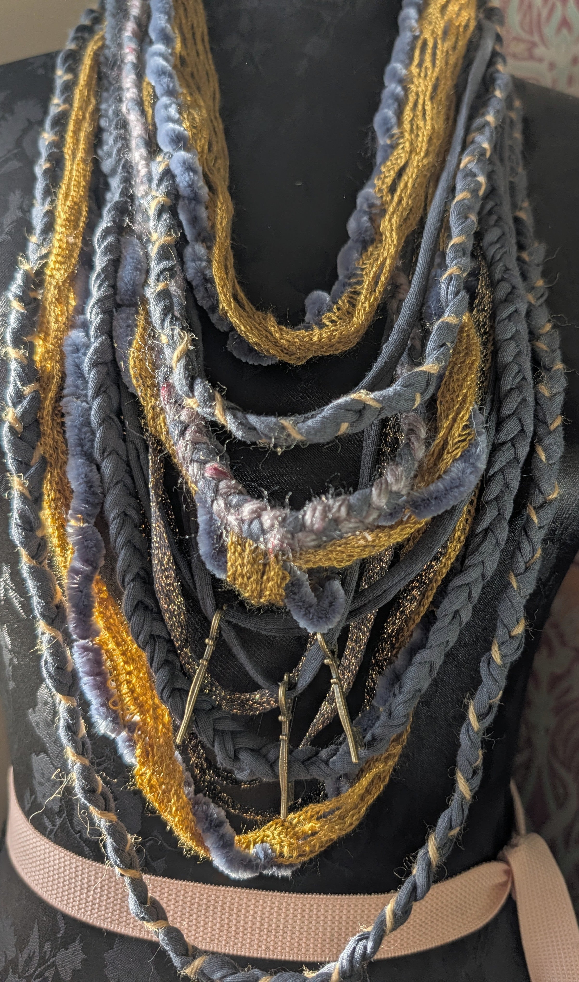 Sibylline, Unusual Handmade Upcycled Fabric Necklace