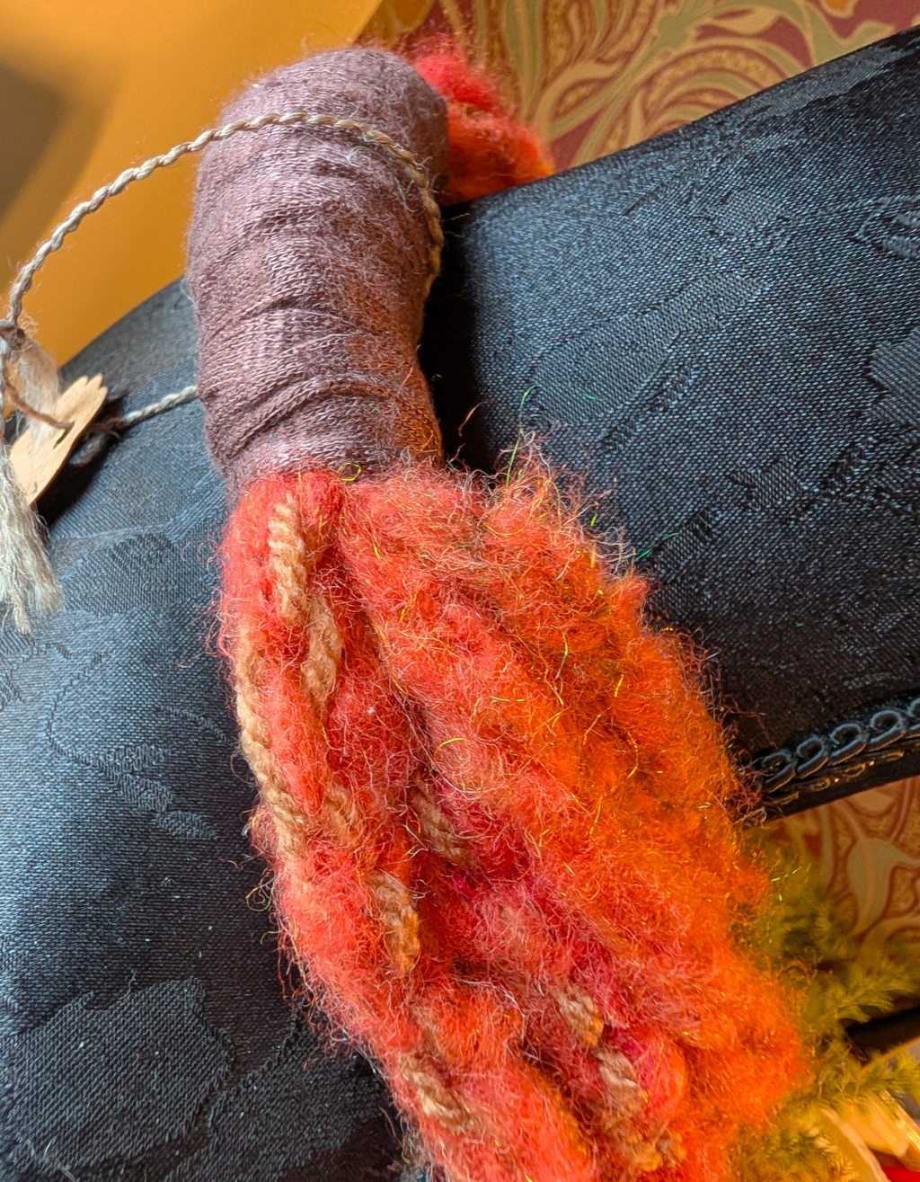 Vermilion, Bohemian Style Fabric Necklace