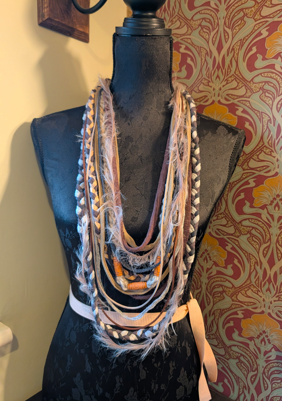 Norse Witch Unique Handmade Fabric Necklace