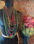 Rose Wood, Handcrafted Boho Fabric Necklace