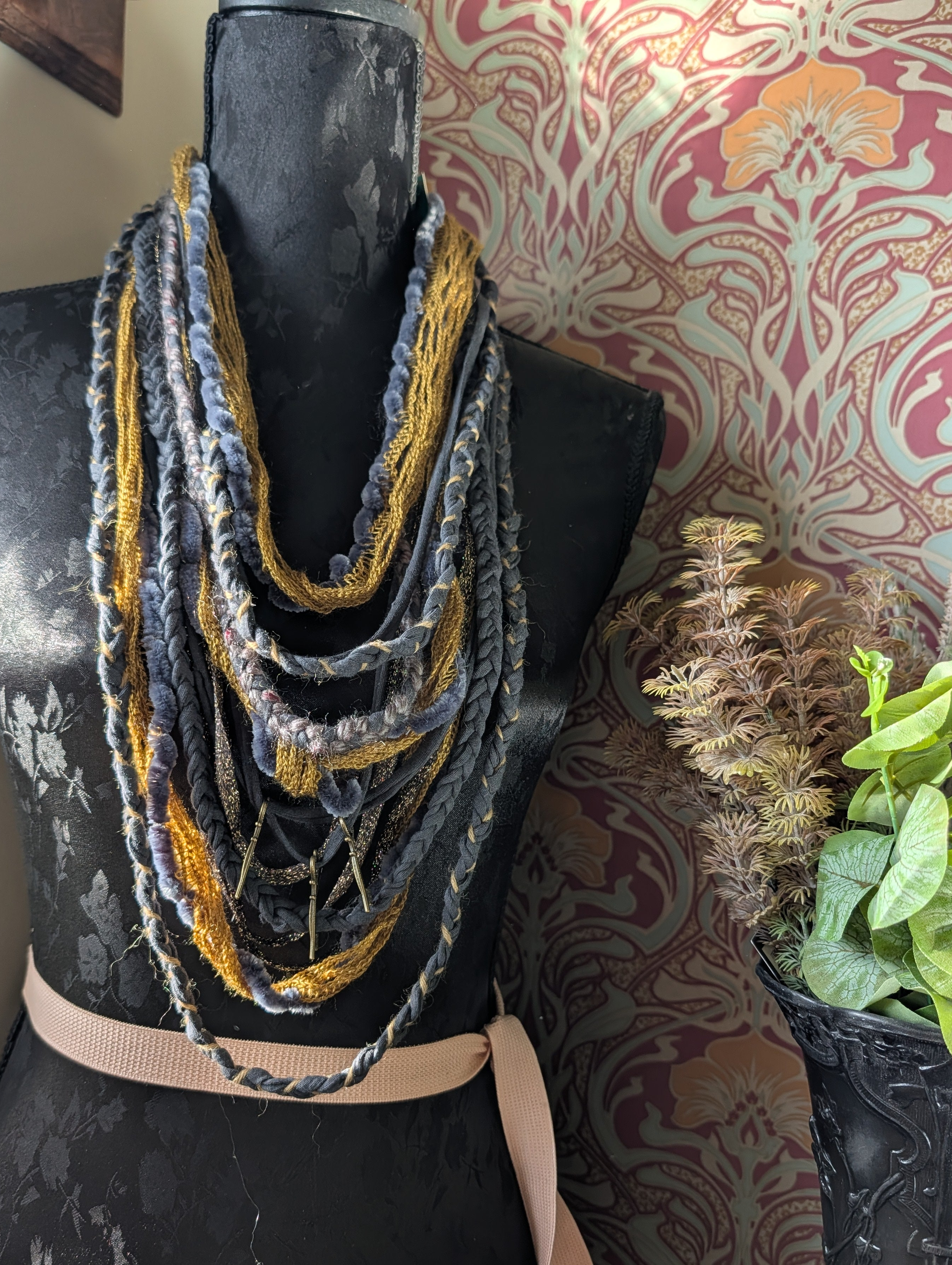 Sibylline, Unusual Handmade Upcycled Fabric Necklace