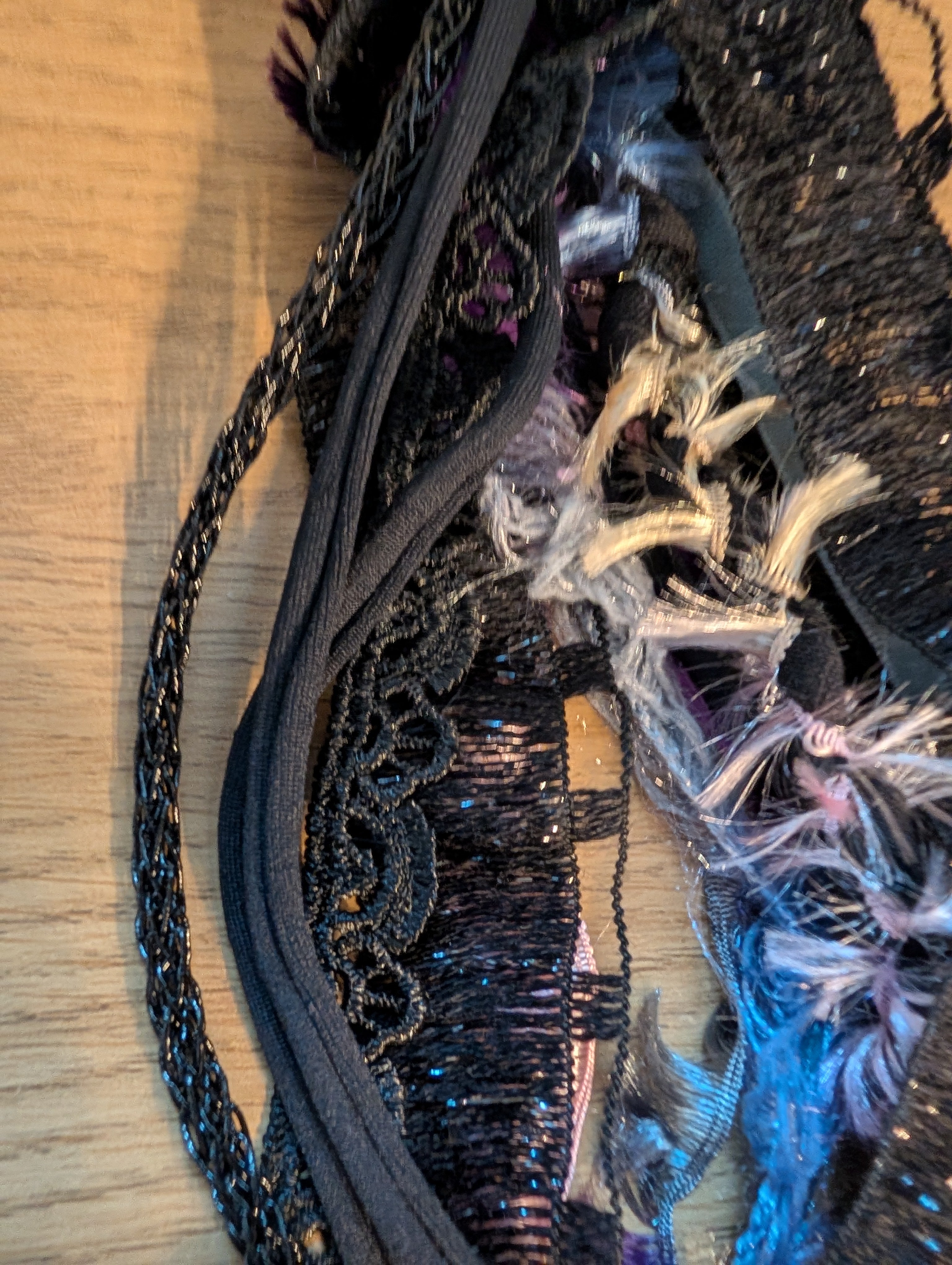 Whimsigoth Pastels, Gothic Style Unique Upcycled Fabric Necklace