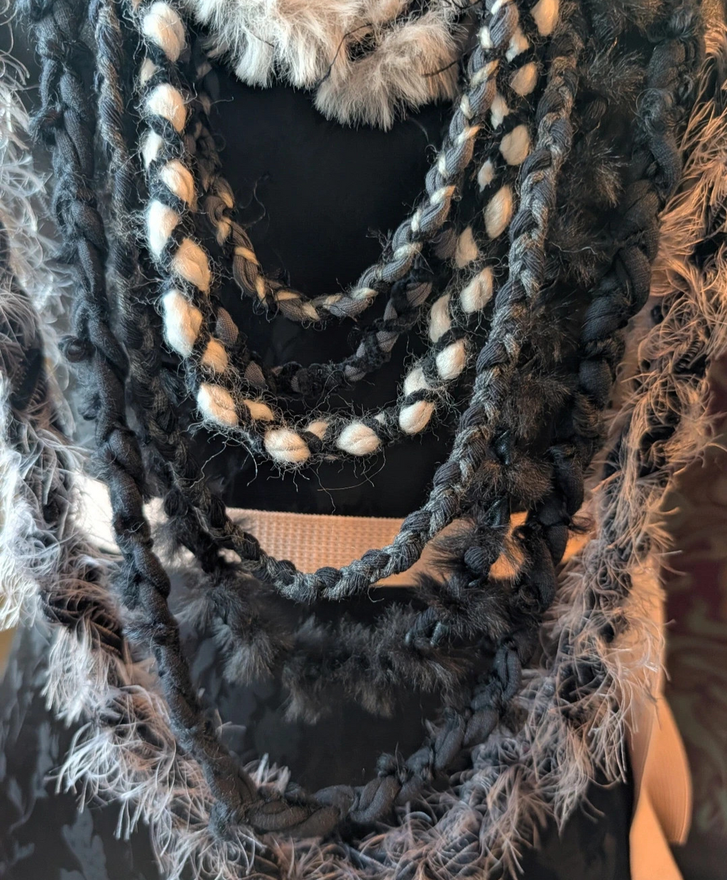 Men's Viking Jackdaw accessory/costume/ceremonial statement piece infinity scarf/necklace