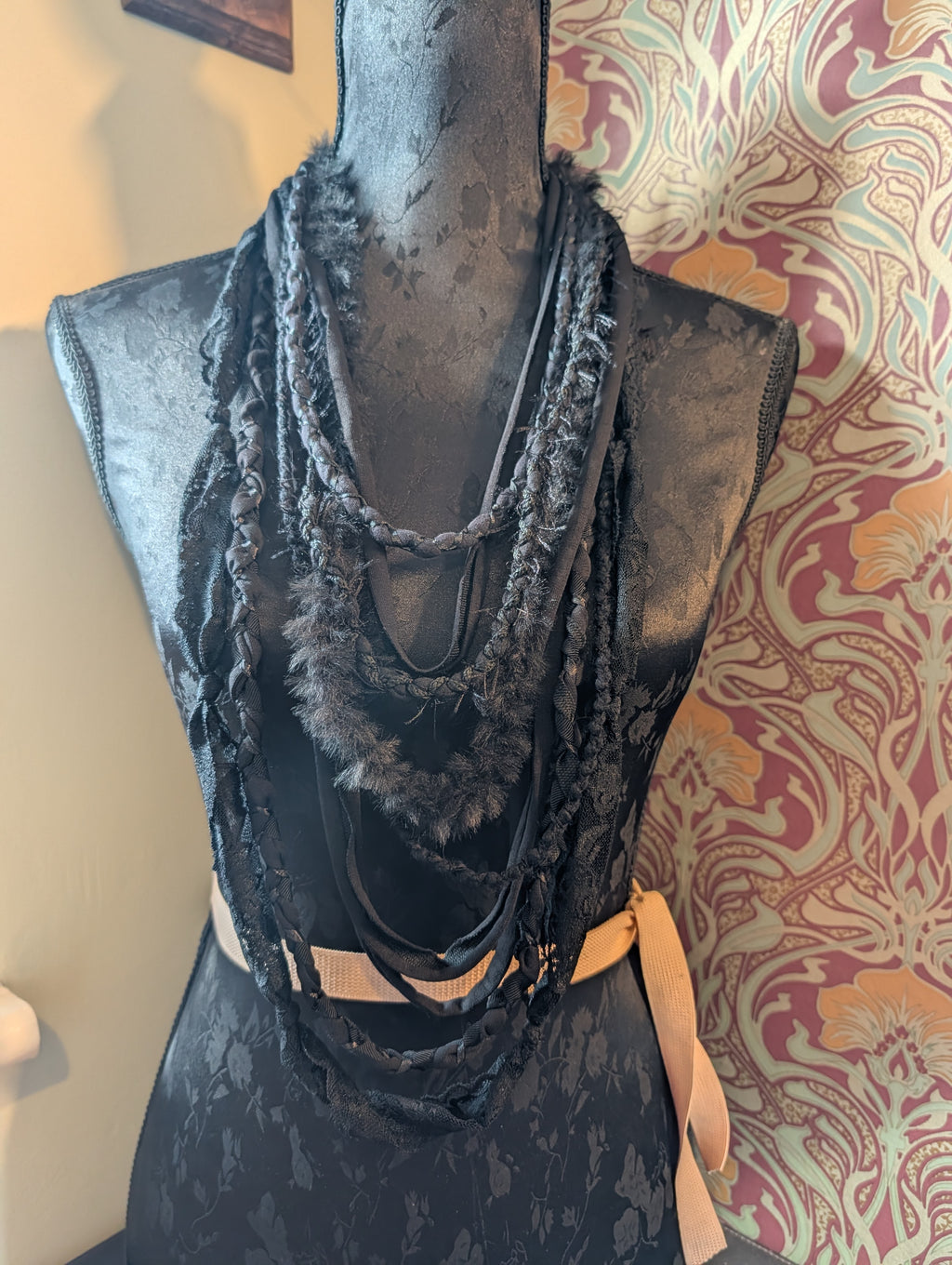 Marian, Gothic, Jet Black Fashion Accessory, lovely goth themed gift, Upcycled & Unique
