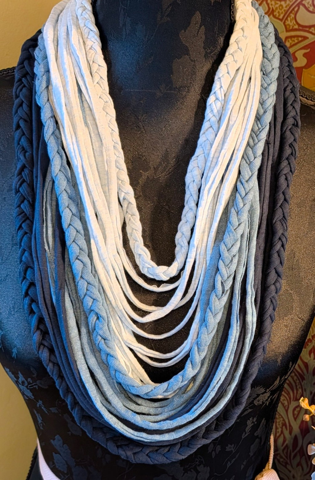 Blue Ombre Handmade Infinity Scarf