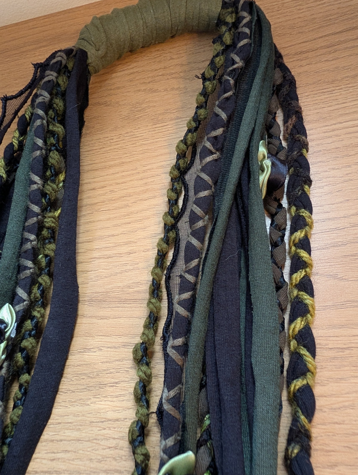 Ebony Rose & Sage, Gothic / Forestcore Fabric Necklace, A beautiful, handmade Gift