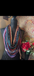 Gypsy Witch, Layered Fabric Necklace, Handmade, Upcycled & Unique