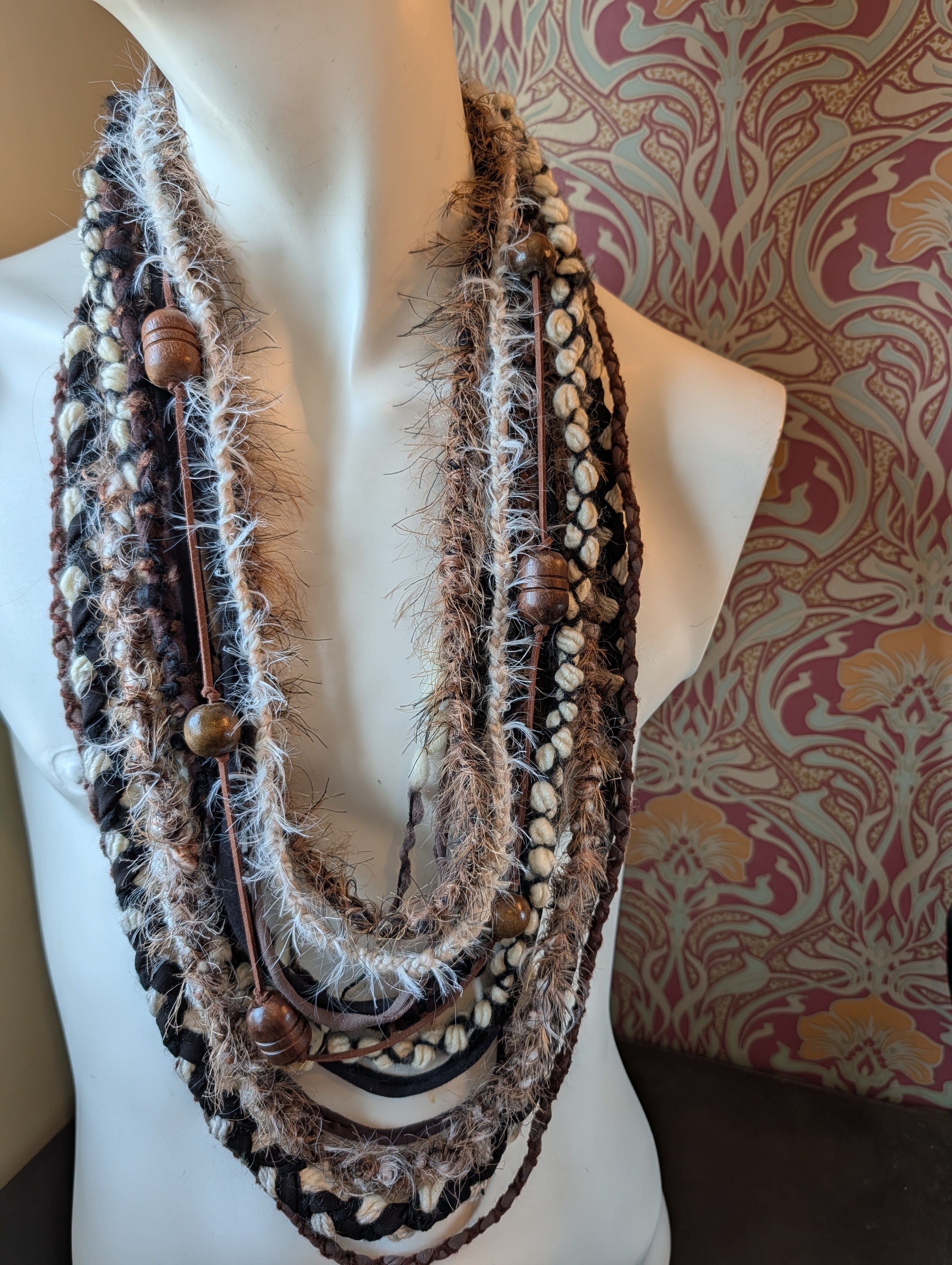 Viking Ragnor, Men's layered fabric scarf for Viking costume