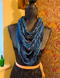 Warm Blue Crocheted Infinity Scarf