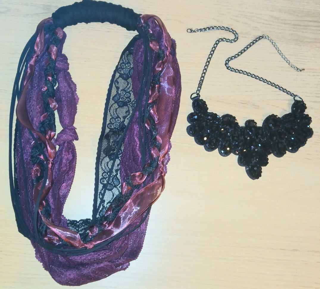 Christobel, Gothic Upcycled Necklace with Vintage Gothic necklace