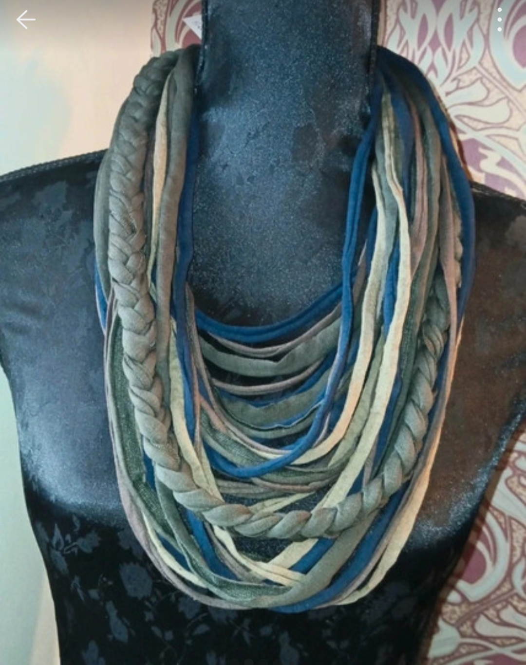 Free Spirit, Grunge/Indie cowl length, vegan infinity Scarf made from recycled T-shirt Yarn
